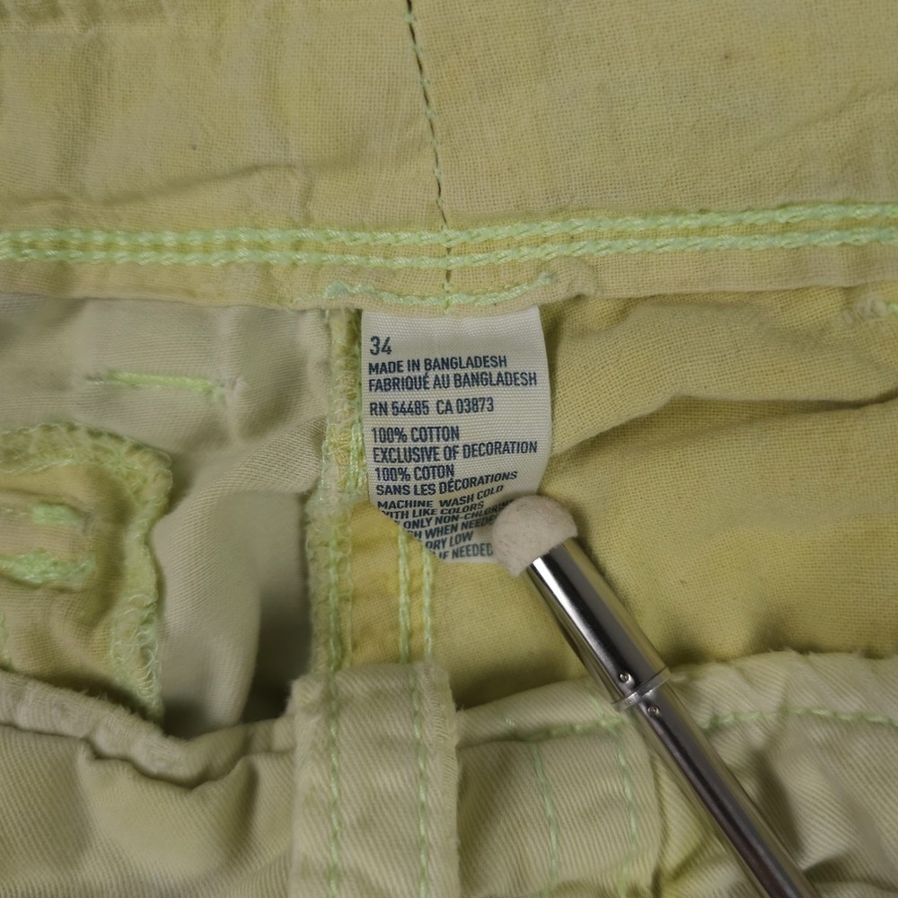 American Eagle Shorts Men 34 Yellow Tie Dye Cargo Distressed Grunge Baggy Skater - Picture 4 of 16